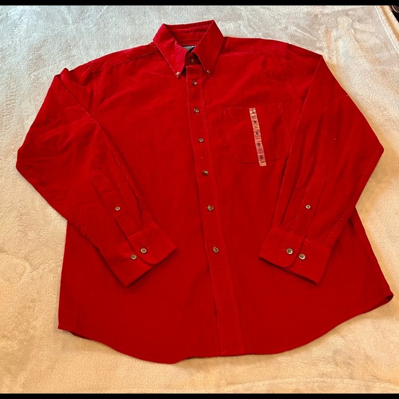 Sonoma Red Corduroy Button-Down Shirt Size Small - Picture 1 of 8